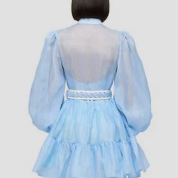 BNWT Leo Lin Alexandra Belted Mini Dress US 2 AU 6 - Picture 2 of 3